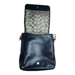 COACH Black Vintage Leather Legacy Flap Shoulder Crossbody Bag 9335